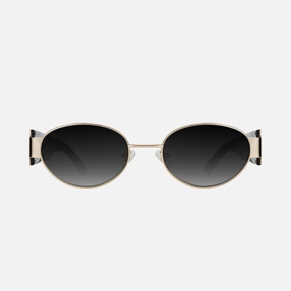 Oval Polarized Sunglasses Acetate Metal Frame UV400 Protection Cool Glasses